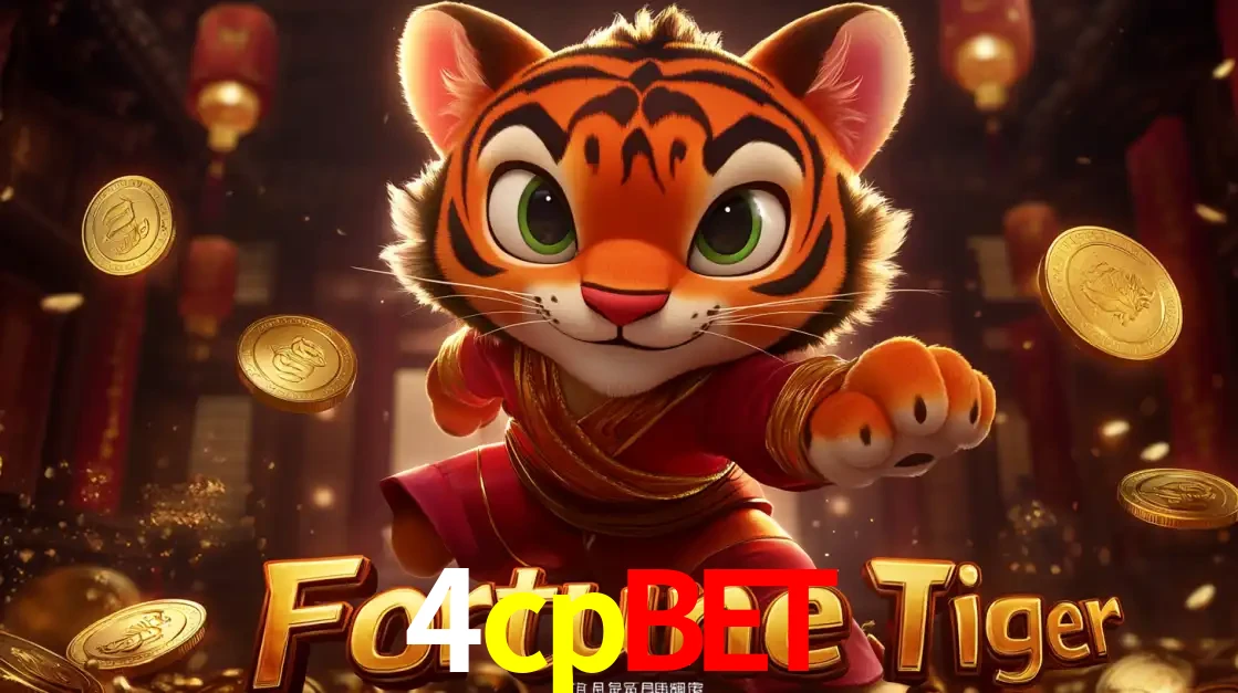 O carismático mascote do jogo de slot Fortune Tiger, um tigre fofo em pose de artes marciais, pronto para trazer sorte e multiplicadores de ganhos no cassino online 4cpbet.
